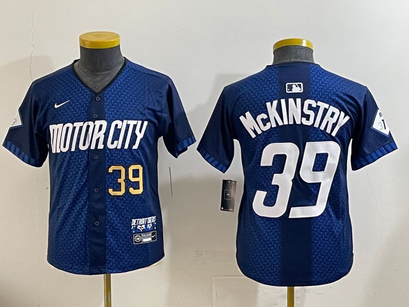 Youth 2025 Detroit Tigers #39 Mckinstry Blue City Edition Nike MLB Jersey style 3->youth mlb jersey->Youth Jersey